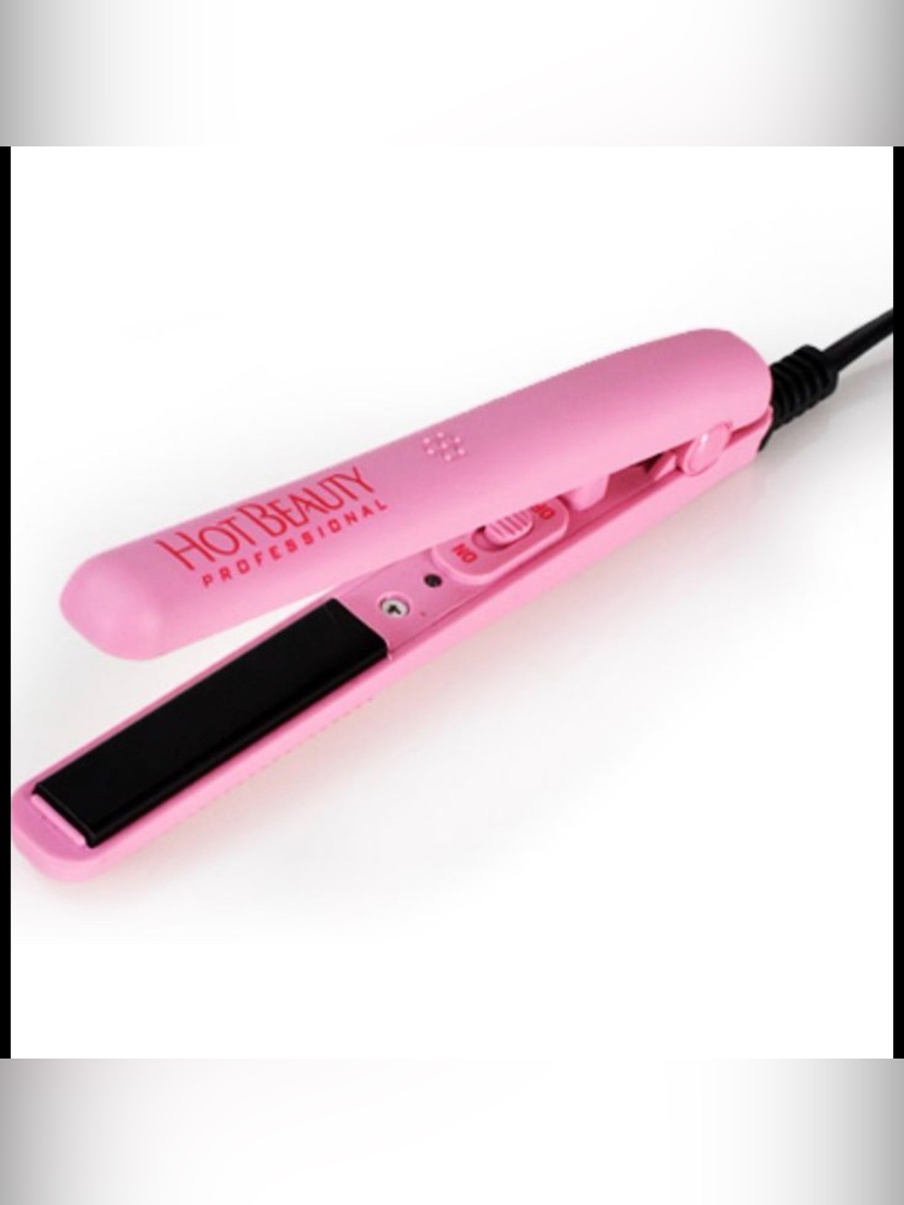 Pink Compact Hair Straightener - Travel-Ready